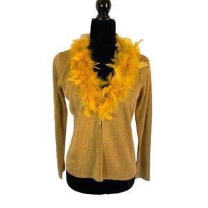 90s Rouge Showgirl Shimmer Feathery Eve Top Sz M